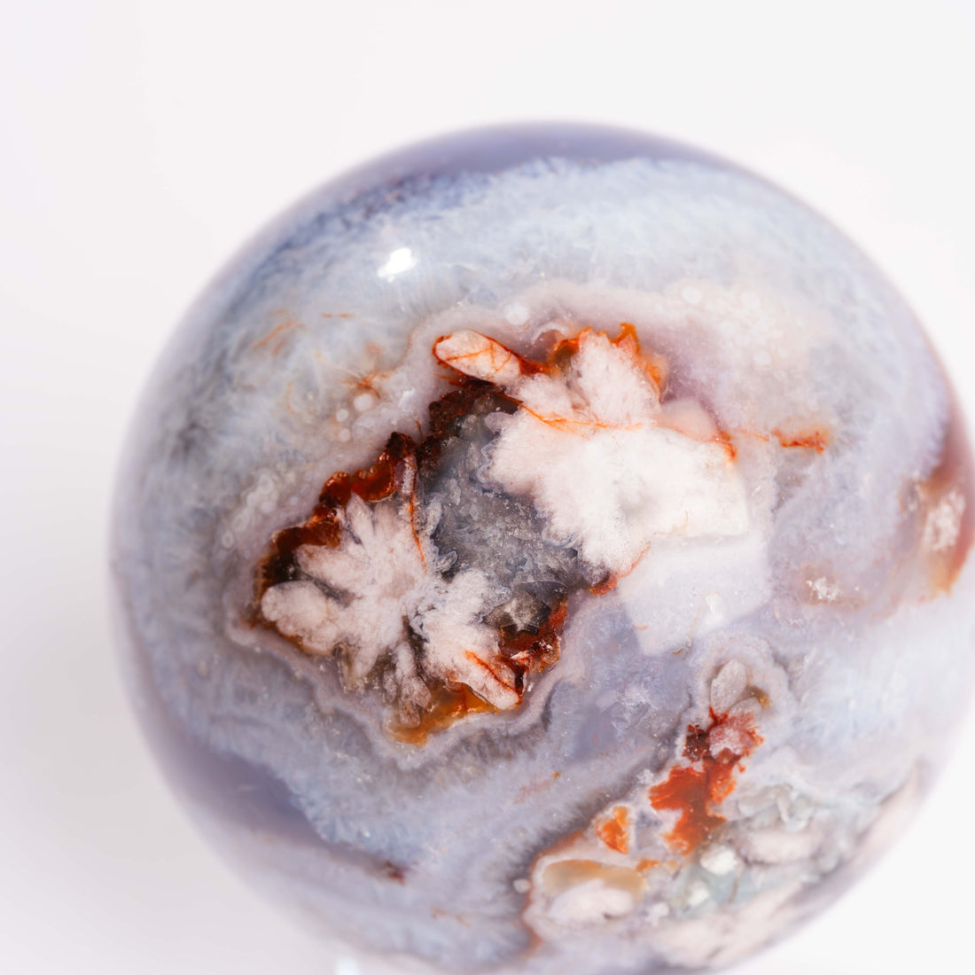 Agate, Blue Flower- Sphere