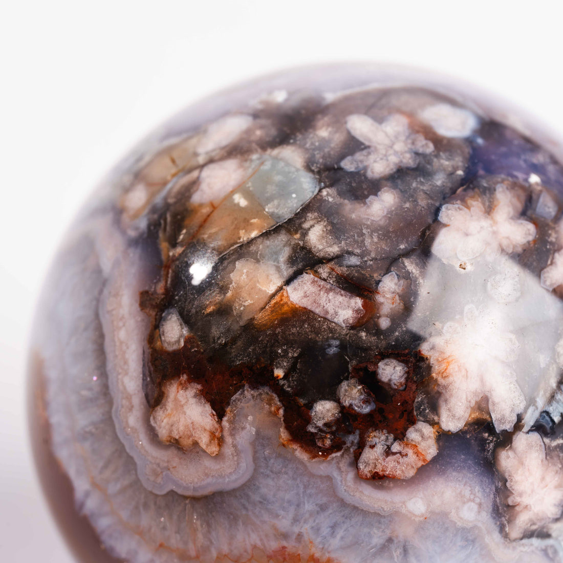 Agate, Blue Flower- Sphere
