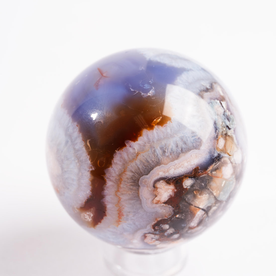 Agate, Blue Flower- Sphere