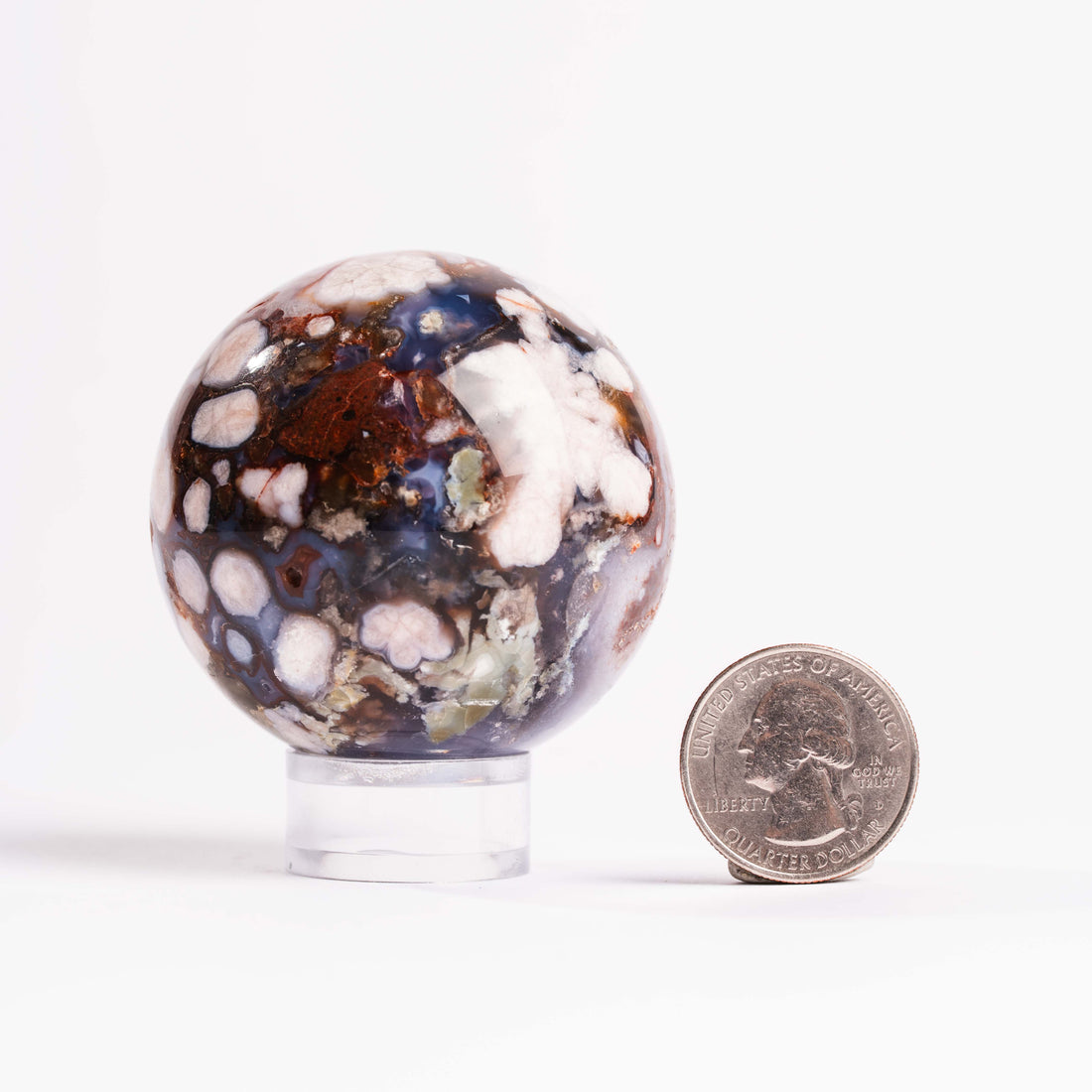 Agate, Blue Flower- Sphere