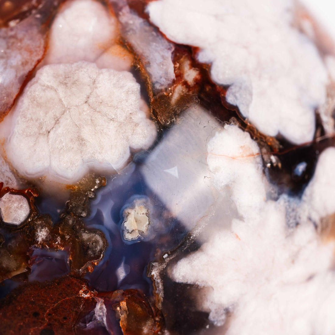 Agate, Blue Flower- Sphere