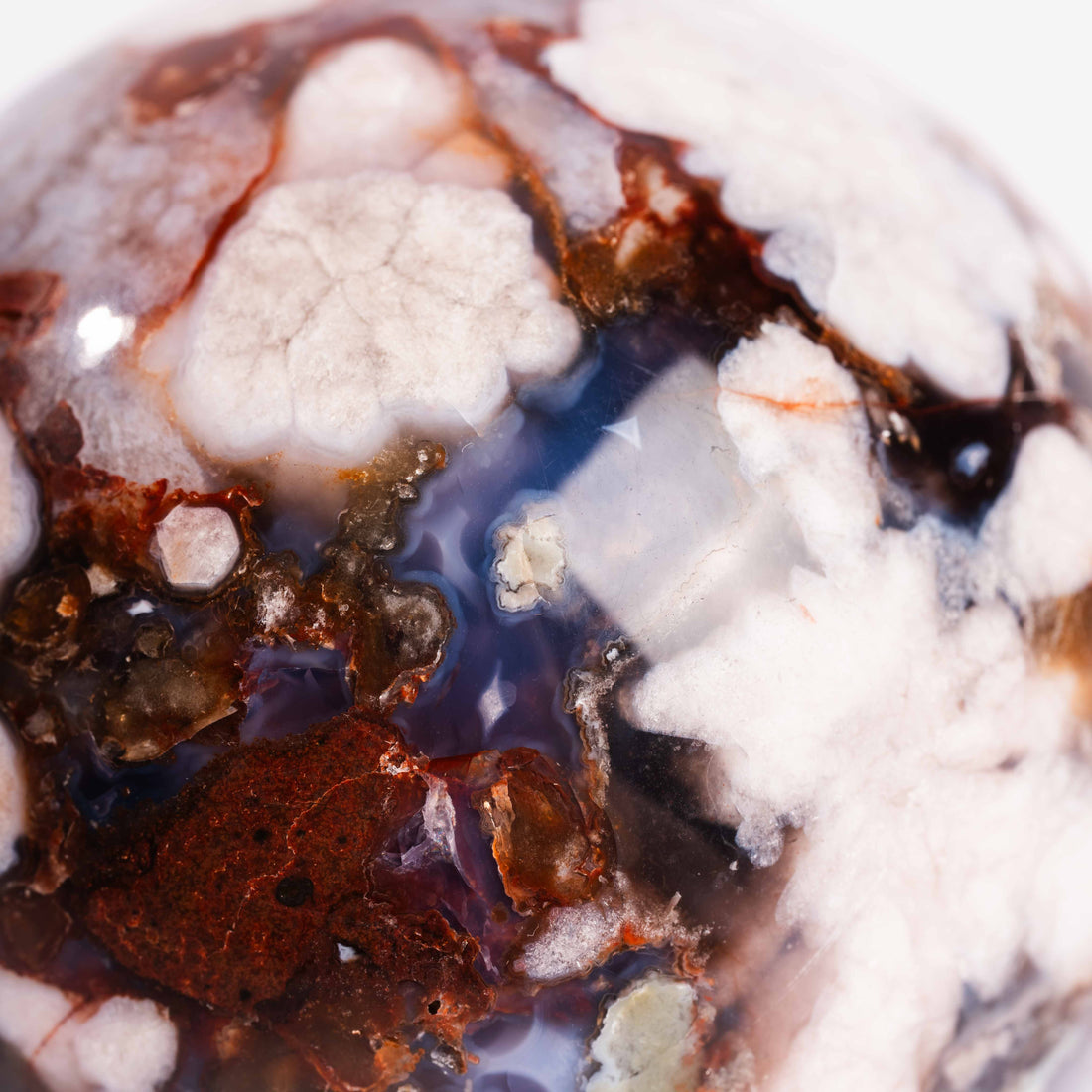 Agate, Blue Flower- Sphere