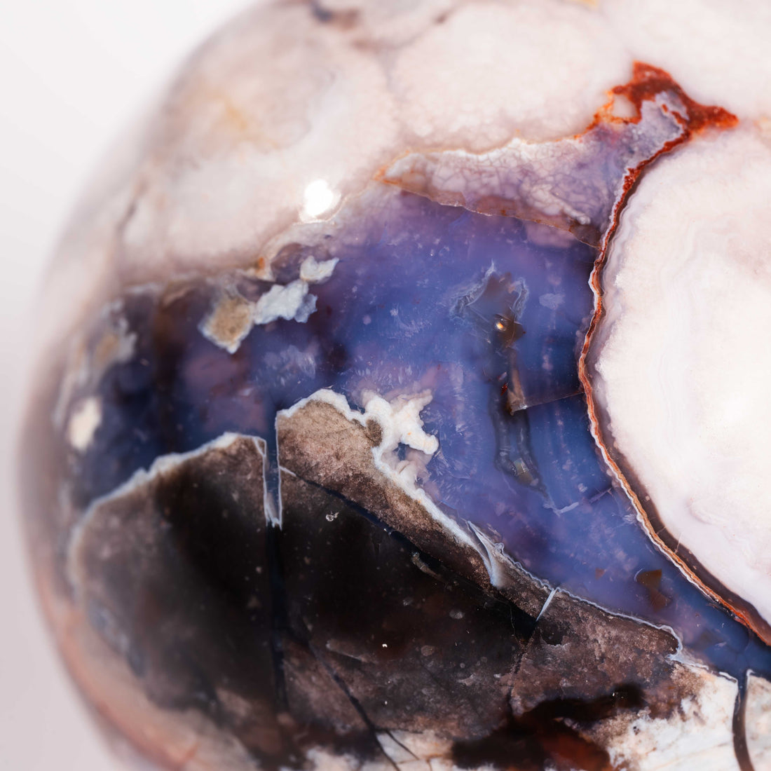 Agate, Blue Flower- Sphere