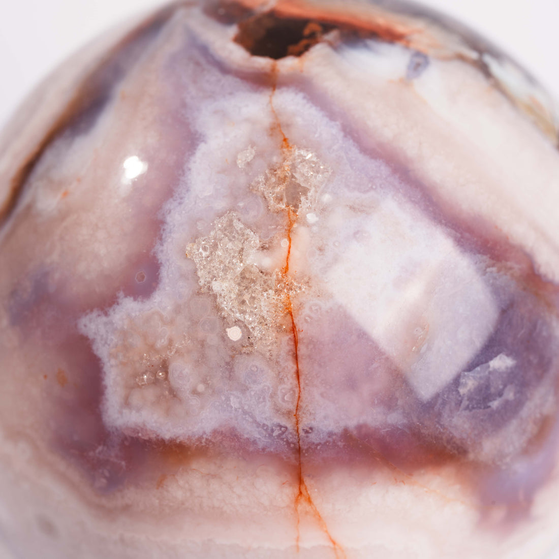 Agate, Blue Flower- Sphere