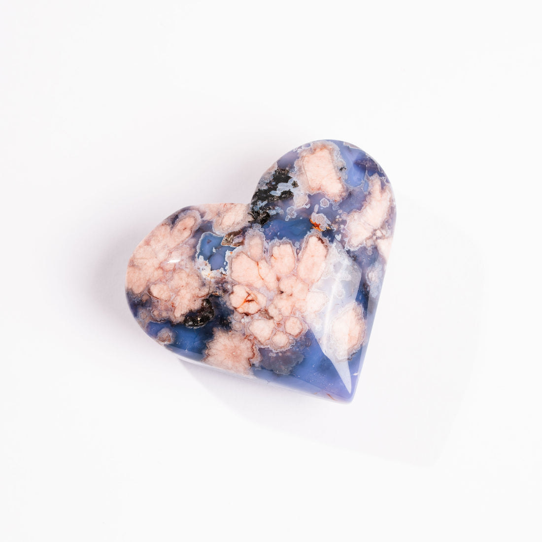 Agate, Blue Flower- Heart