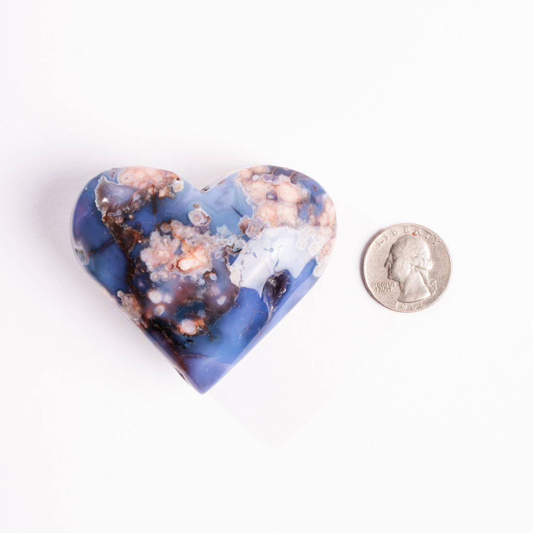 Agate, Blue Flower- Heart