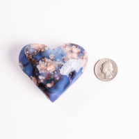 Agate, Blue Flower- Heart