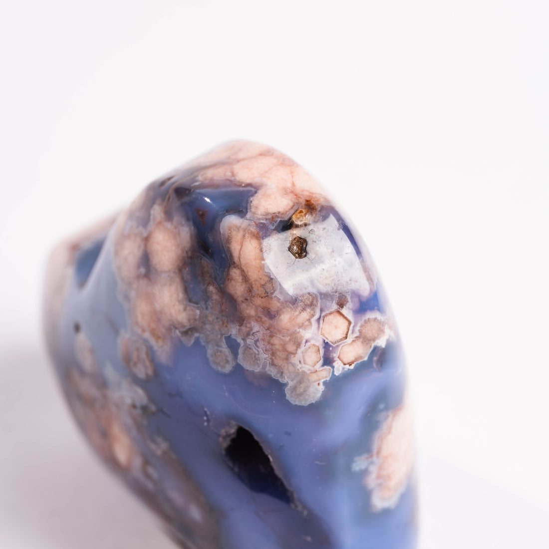 Agate, Blue Flower- Heart