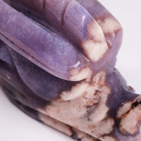 Agate, Blue Flower- Dragon Head Carving