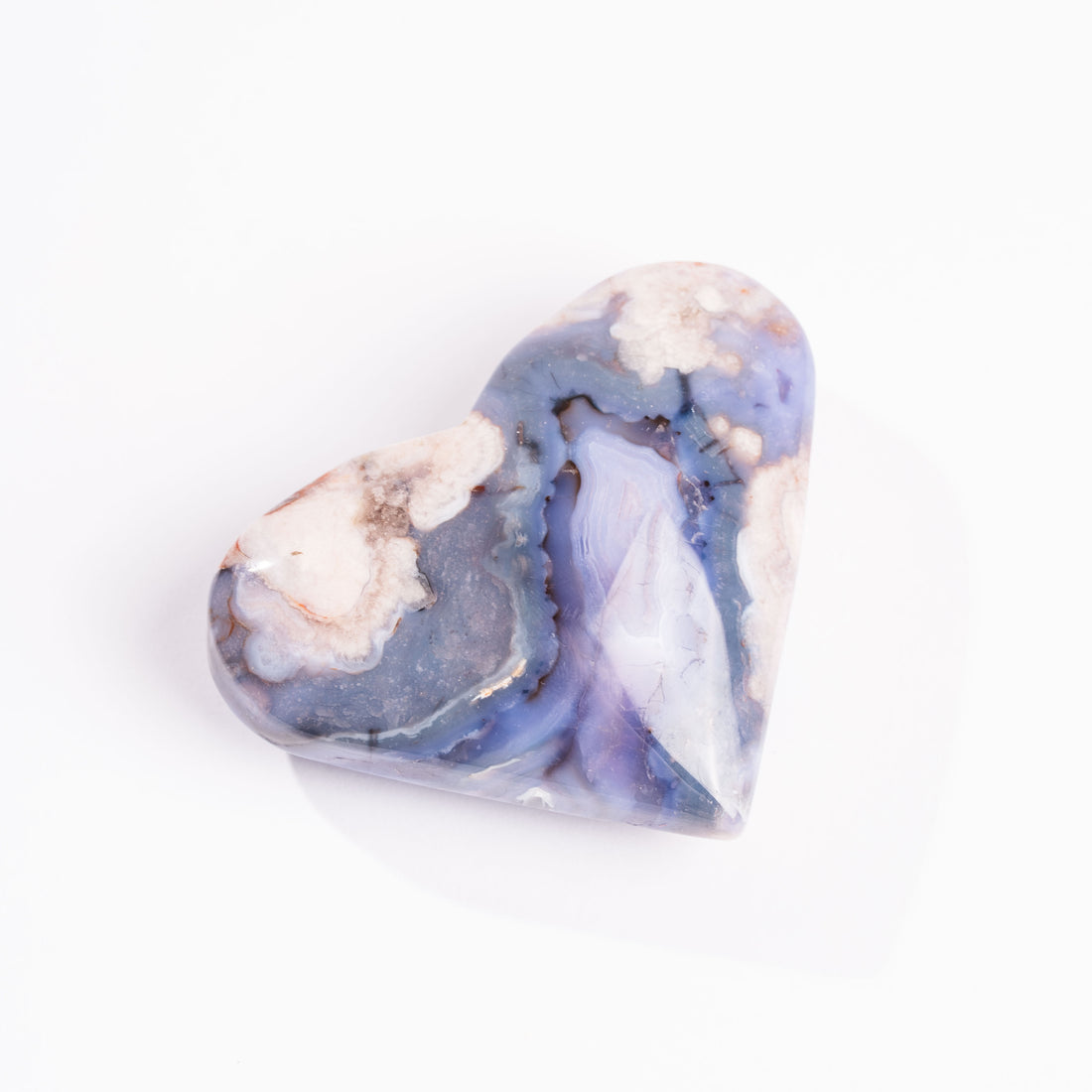Agate, Blue Flower- Heart