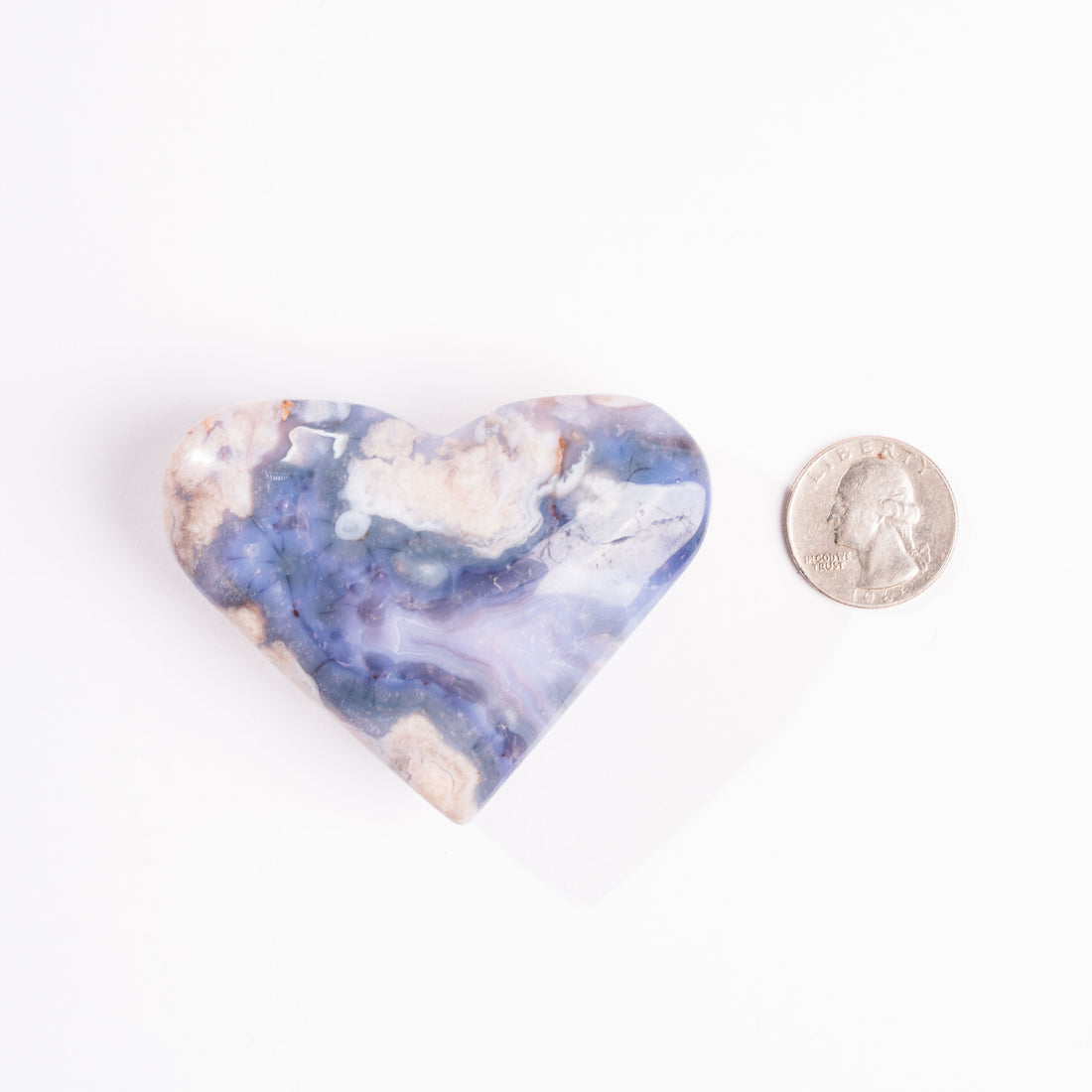 Agate, Blue Flower- Heart