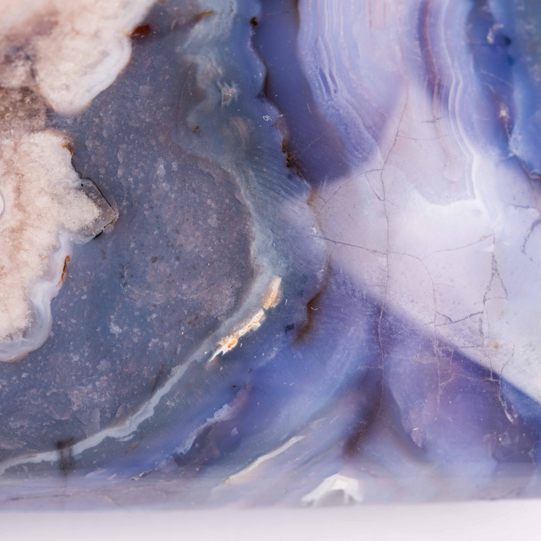 Agate, Blue Flower- Heart