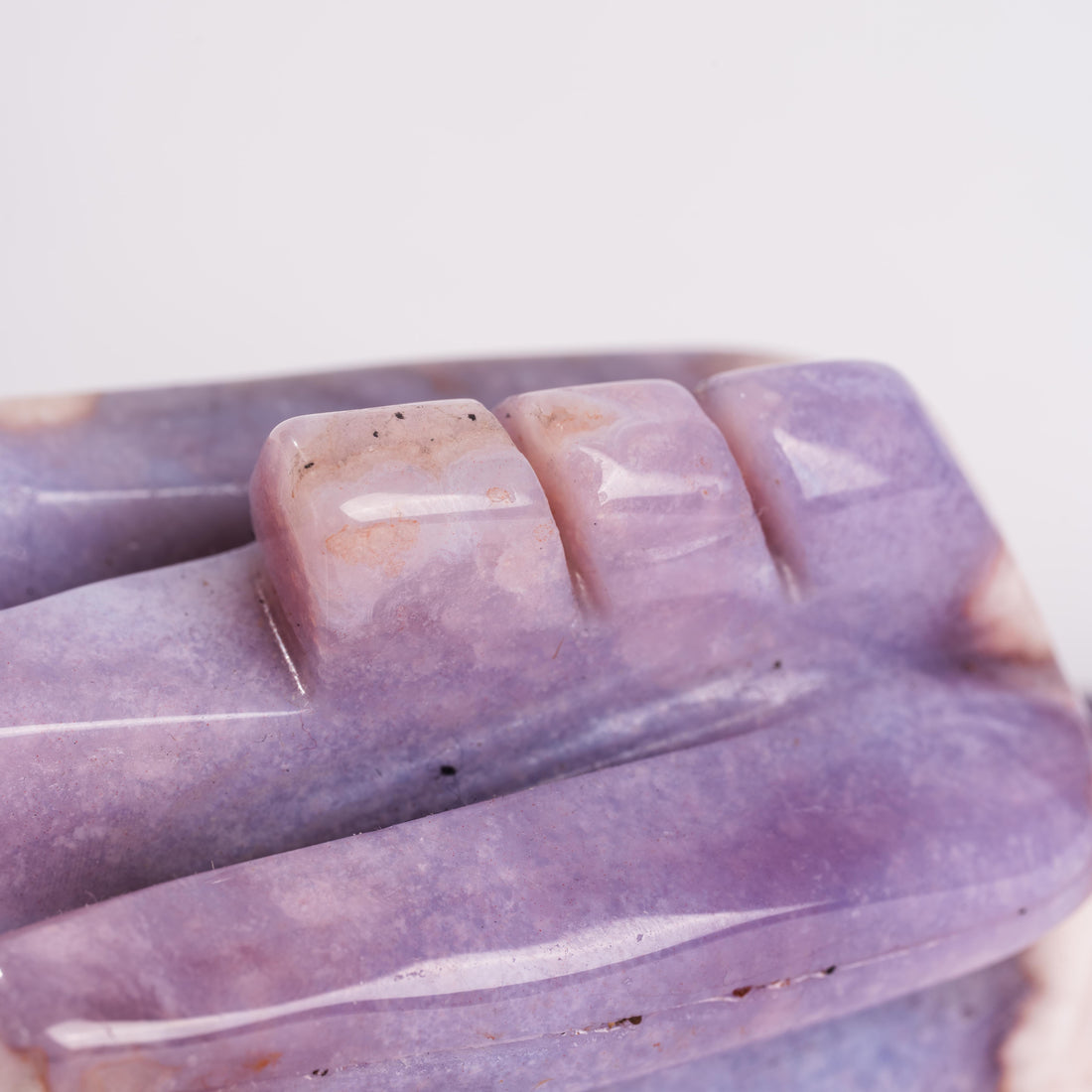 Agate, Blue Flower- Dragon Head Carving