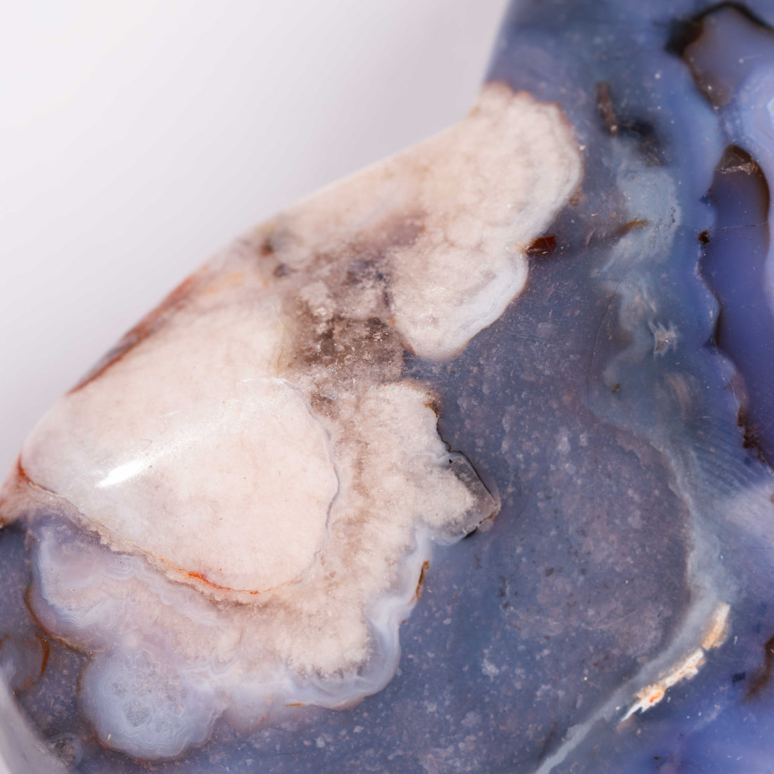 Agate, Blue Flower- Heart