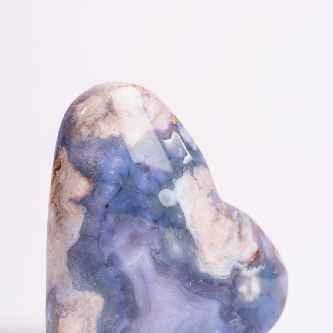 Agate, Blue Flower- Heart