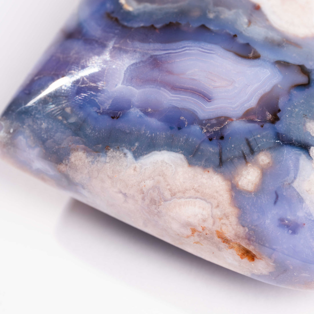 Agate, Blue Flower- Heart