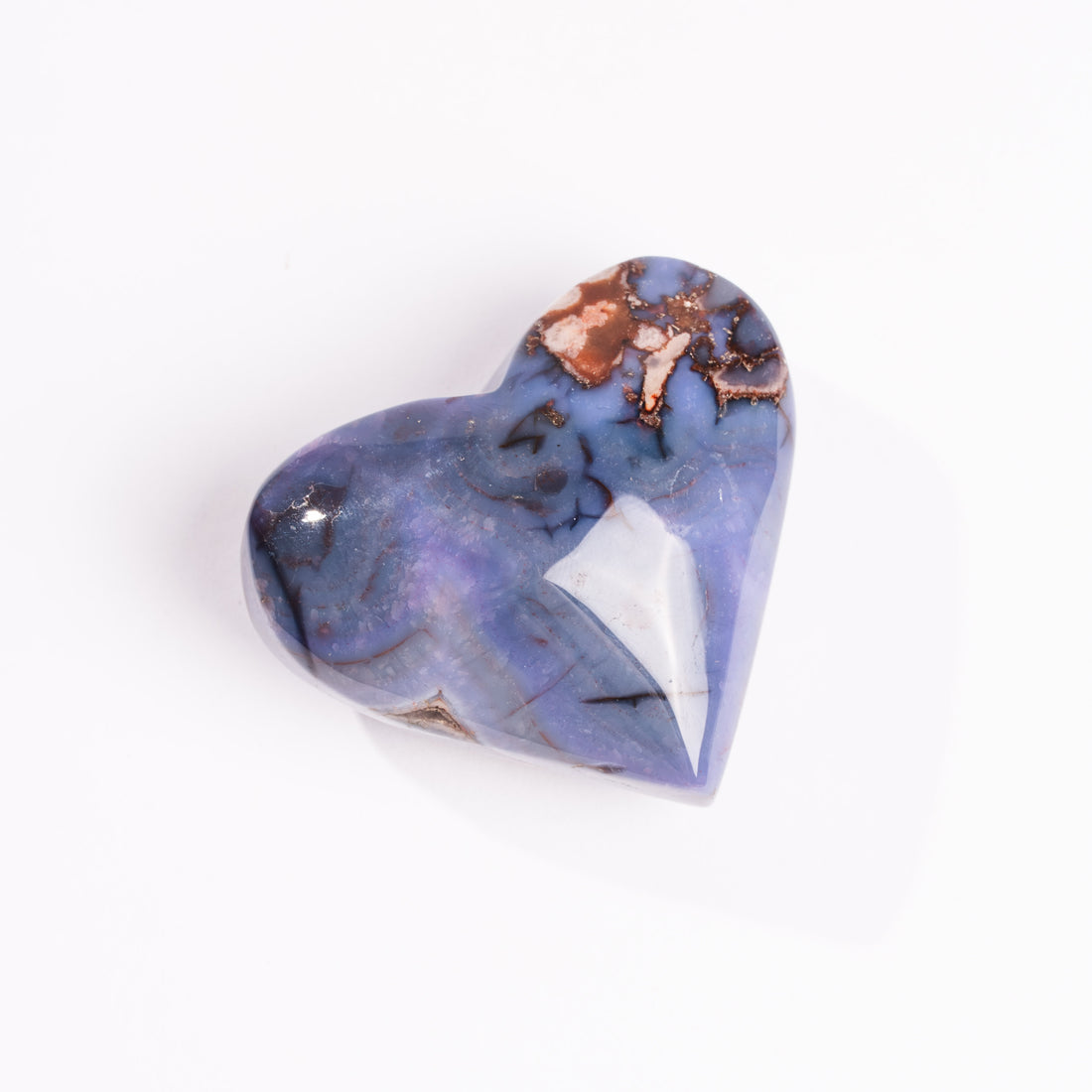 Agate, Blue Flower- Heart