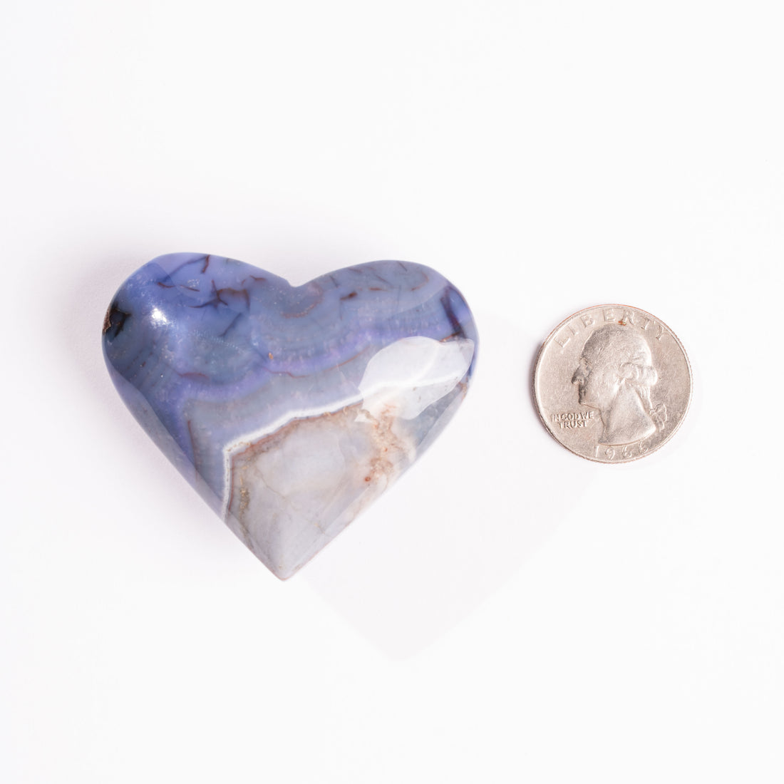 Agate, Blue Flower- Heart