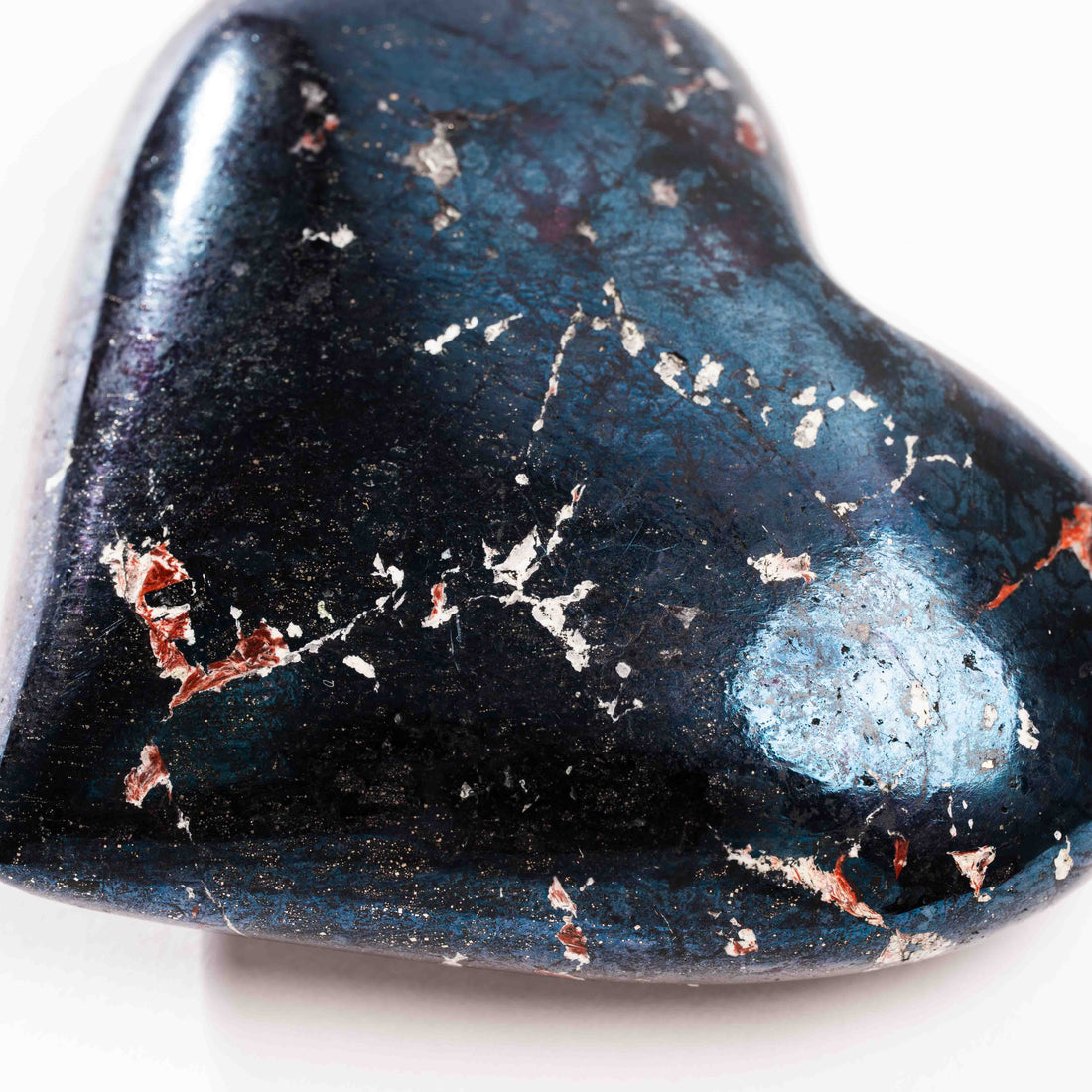 Covellite - Heart, Polished