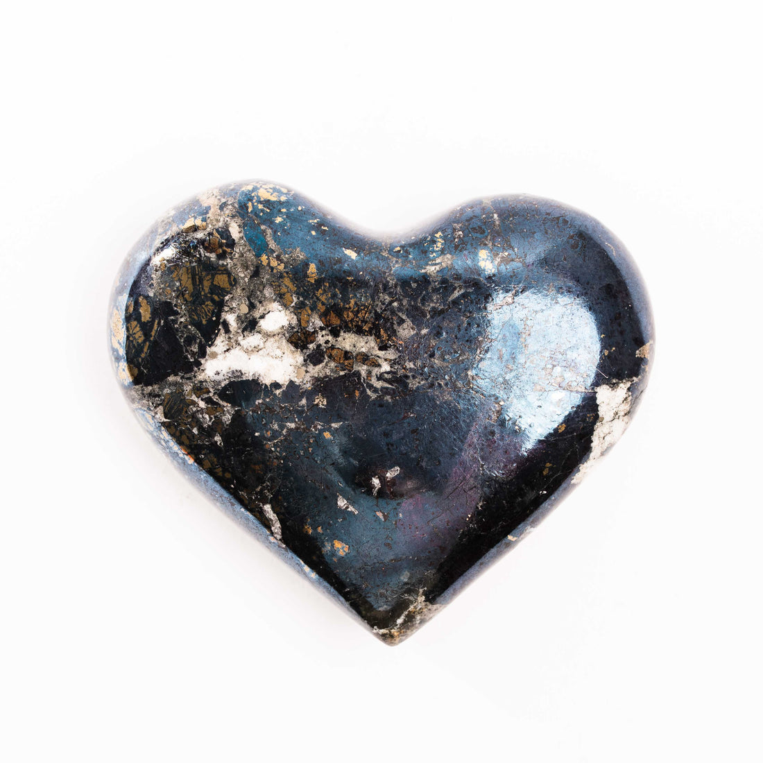 Covellite - Heart, Polished
