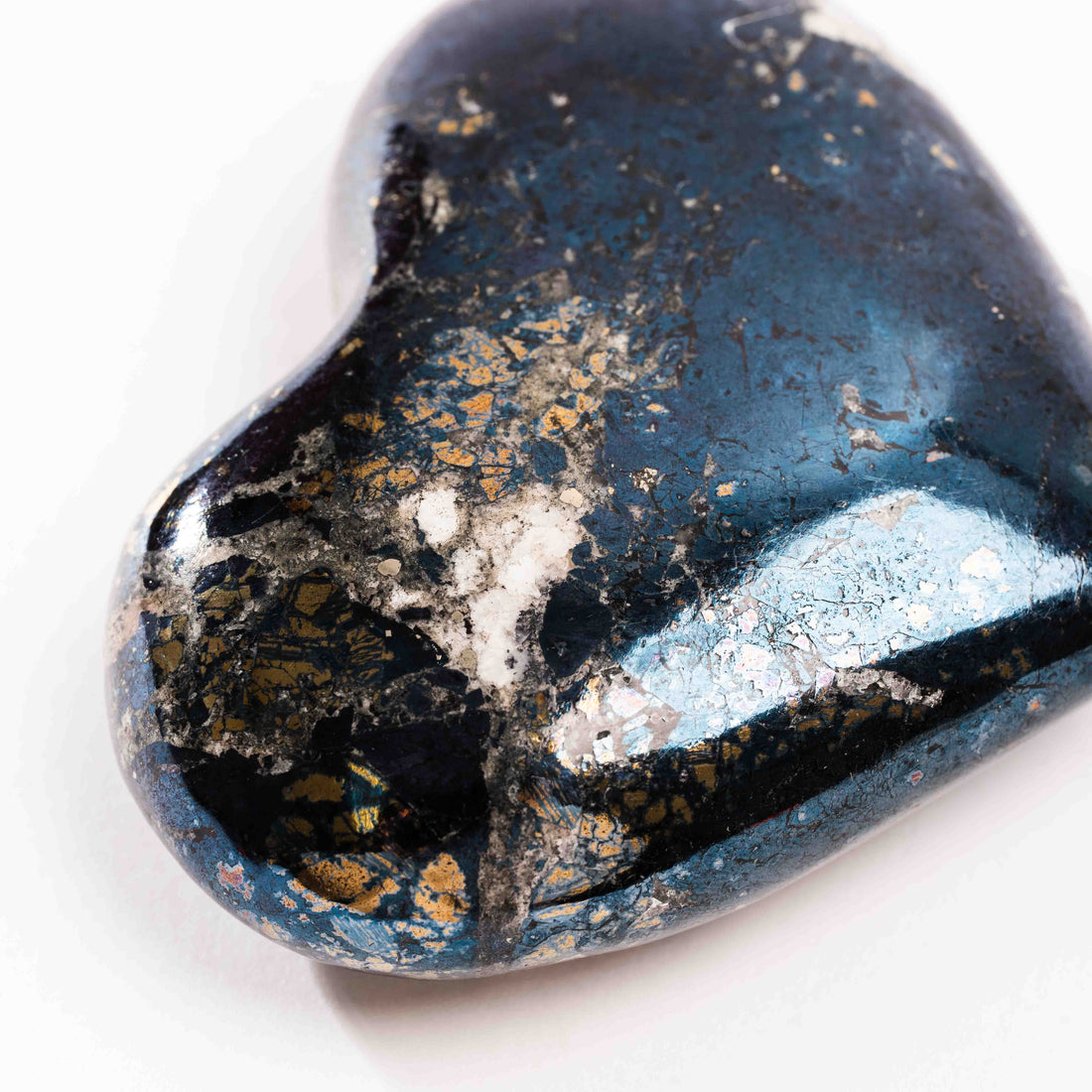 Covellite - Heart, Polished