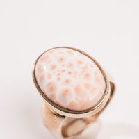 Pink Larimar + Natrolite - Ring