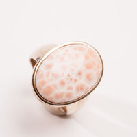 Pink Larimar + Natrolite - Ring