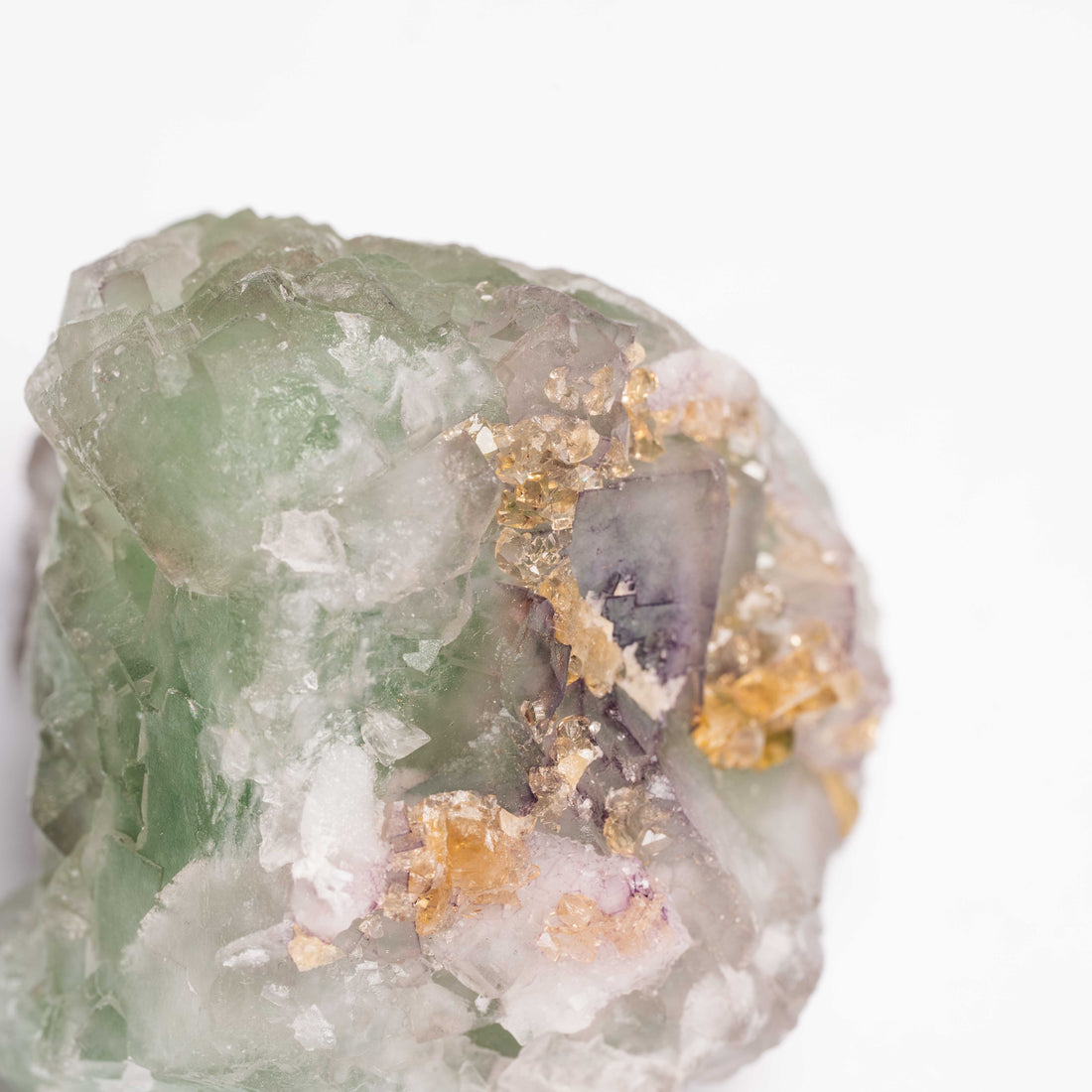 Barite on Green Fluorite