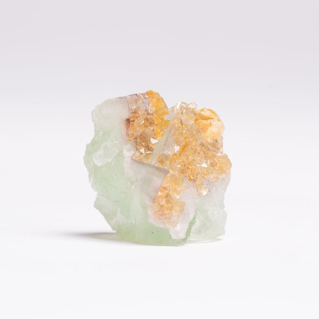 Barite on Green Fluorite