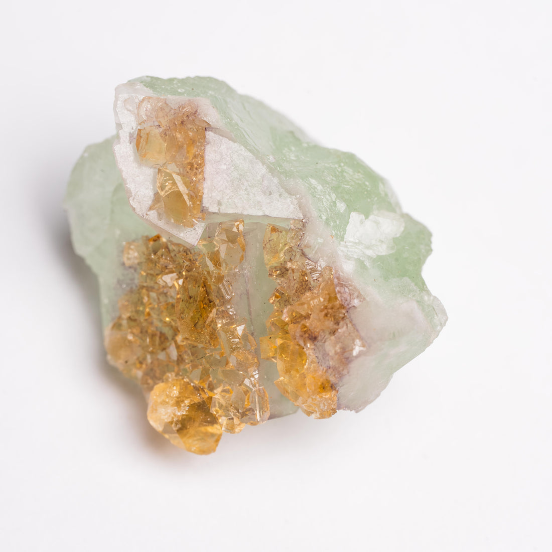 Barite on Green Fluorite