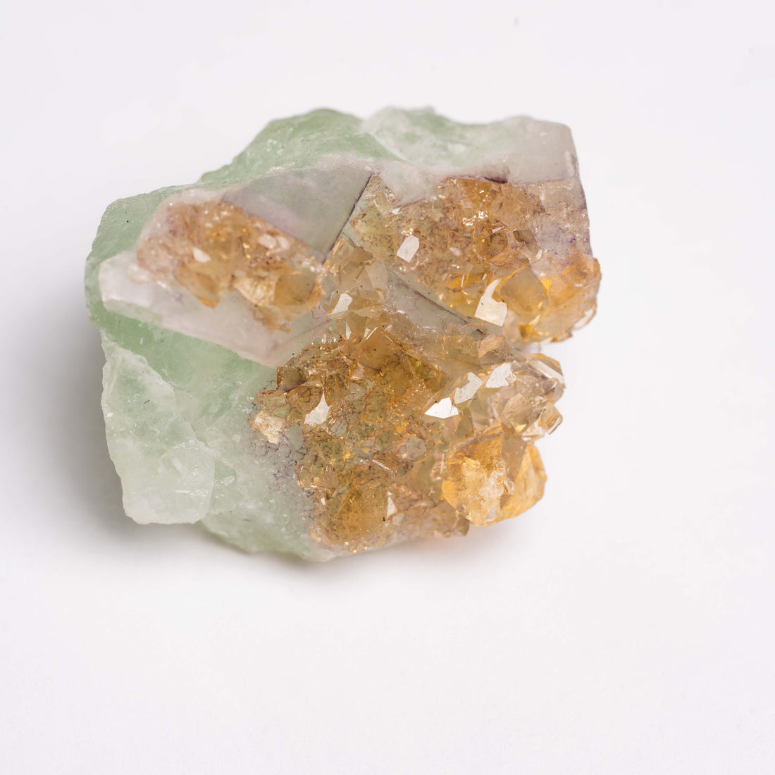 Barite on Green Fluorite