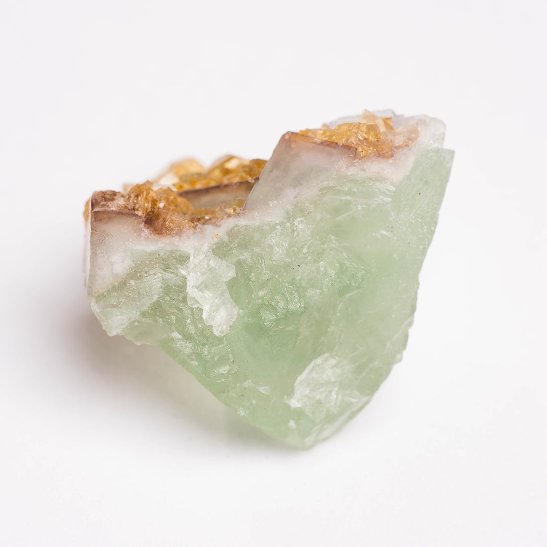 Barite on Green Fluorite