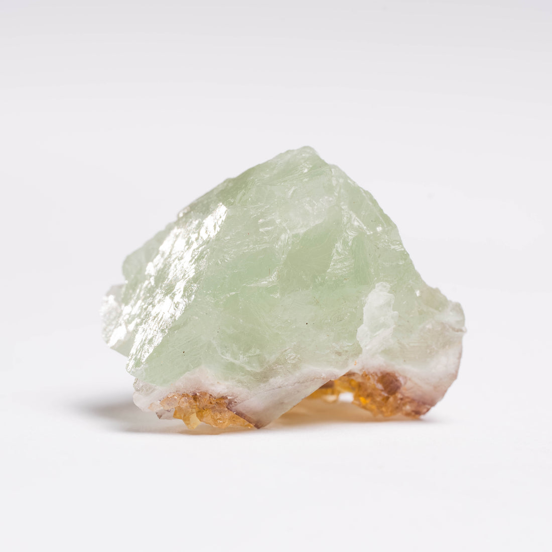 Barite on Green Fluorite