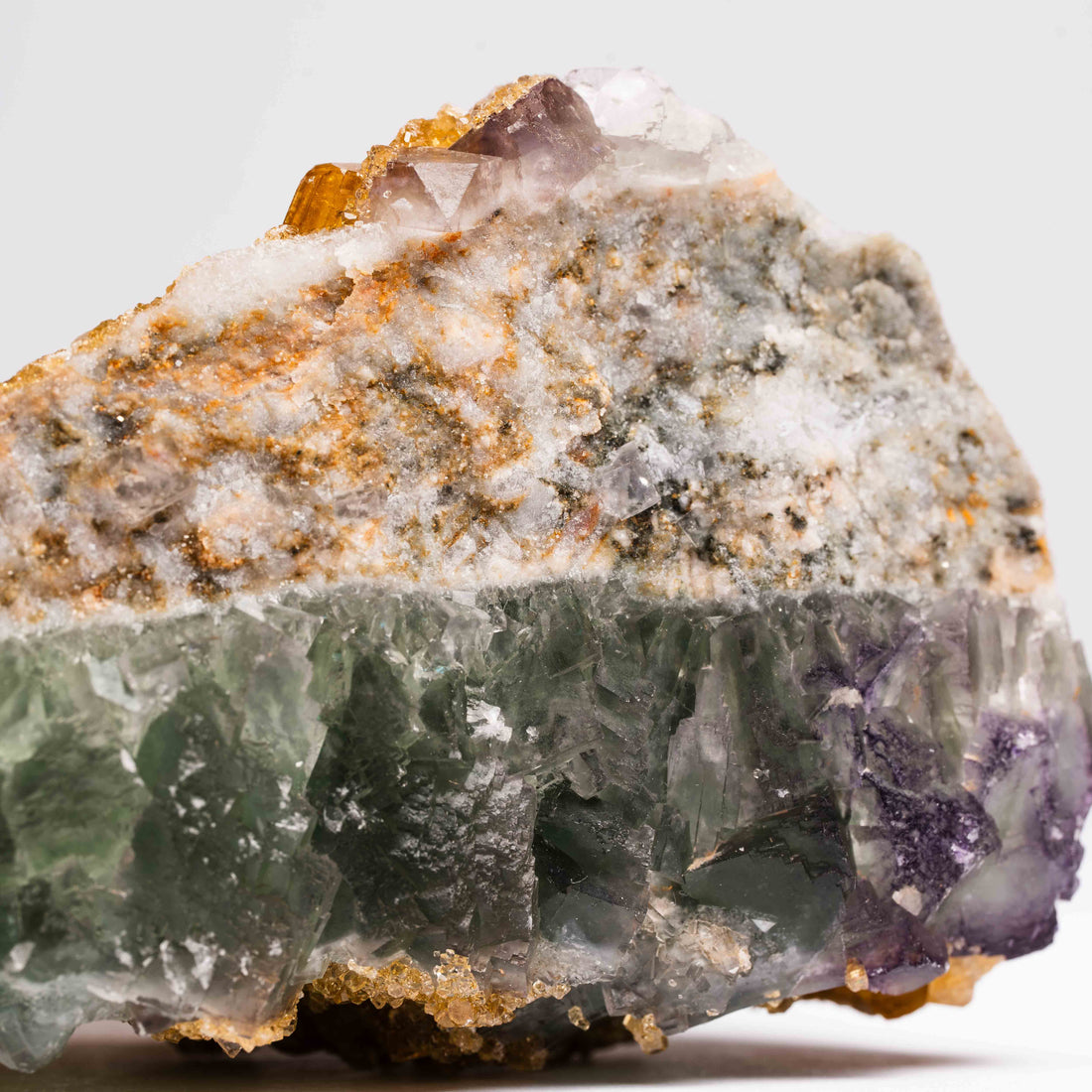Barite on Green Fluorite