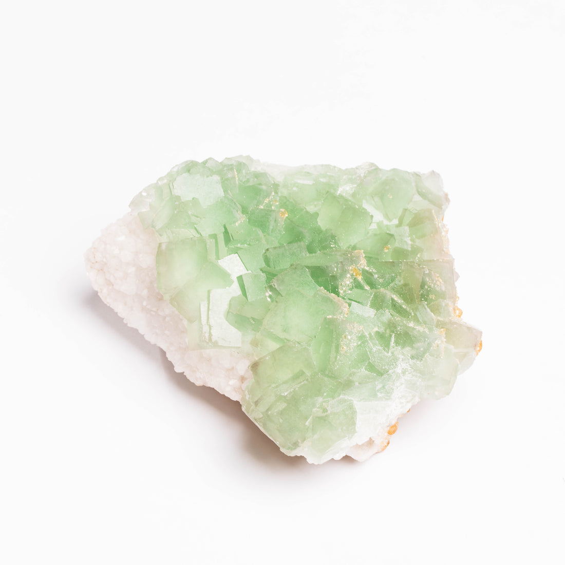Barite on Green Fluorite