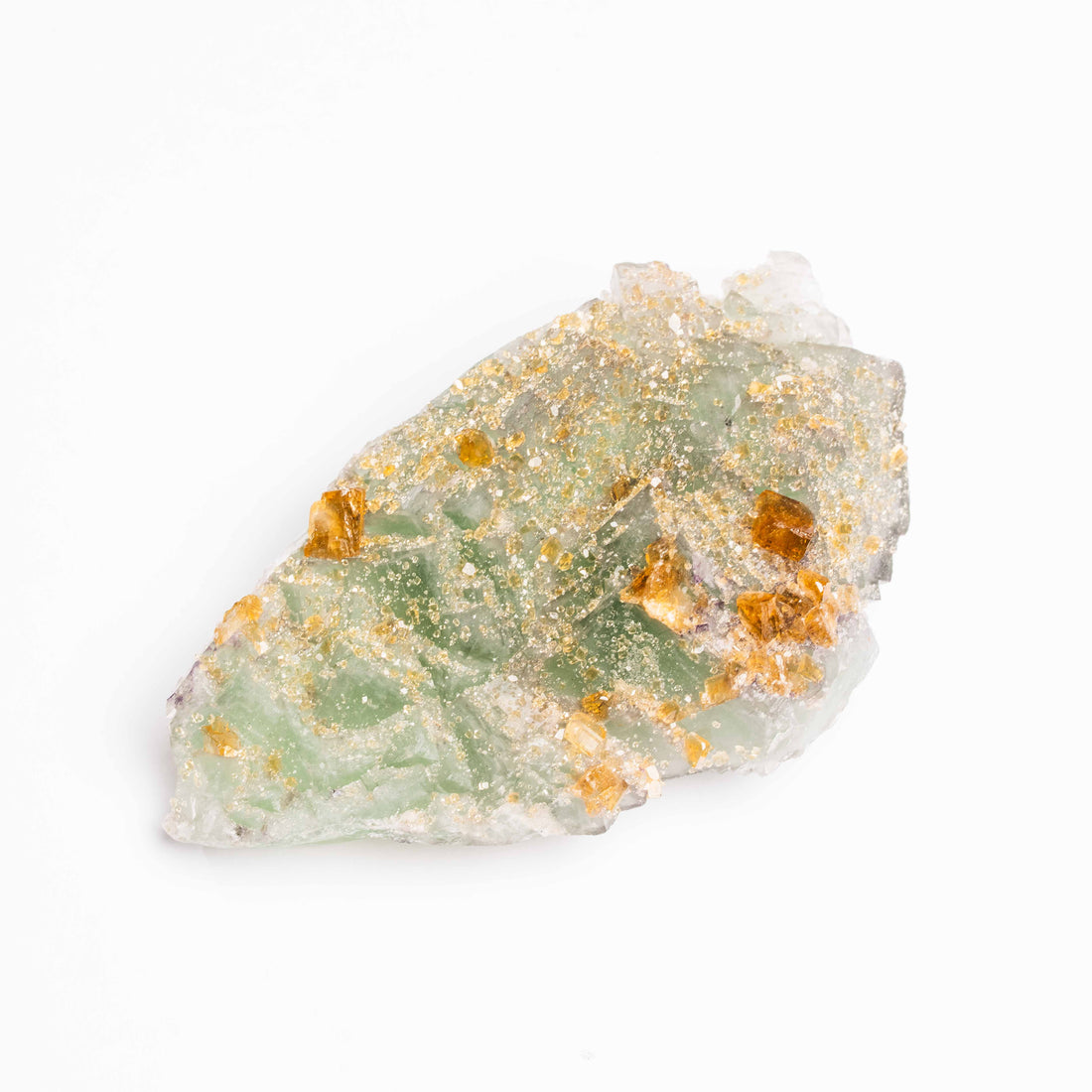 Barite on Green Fluorite