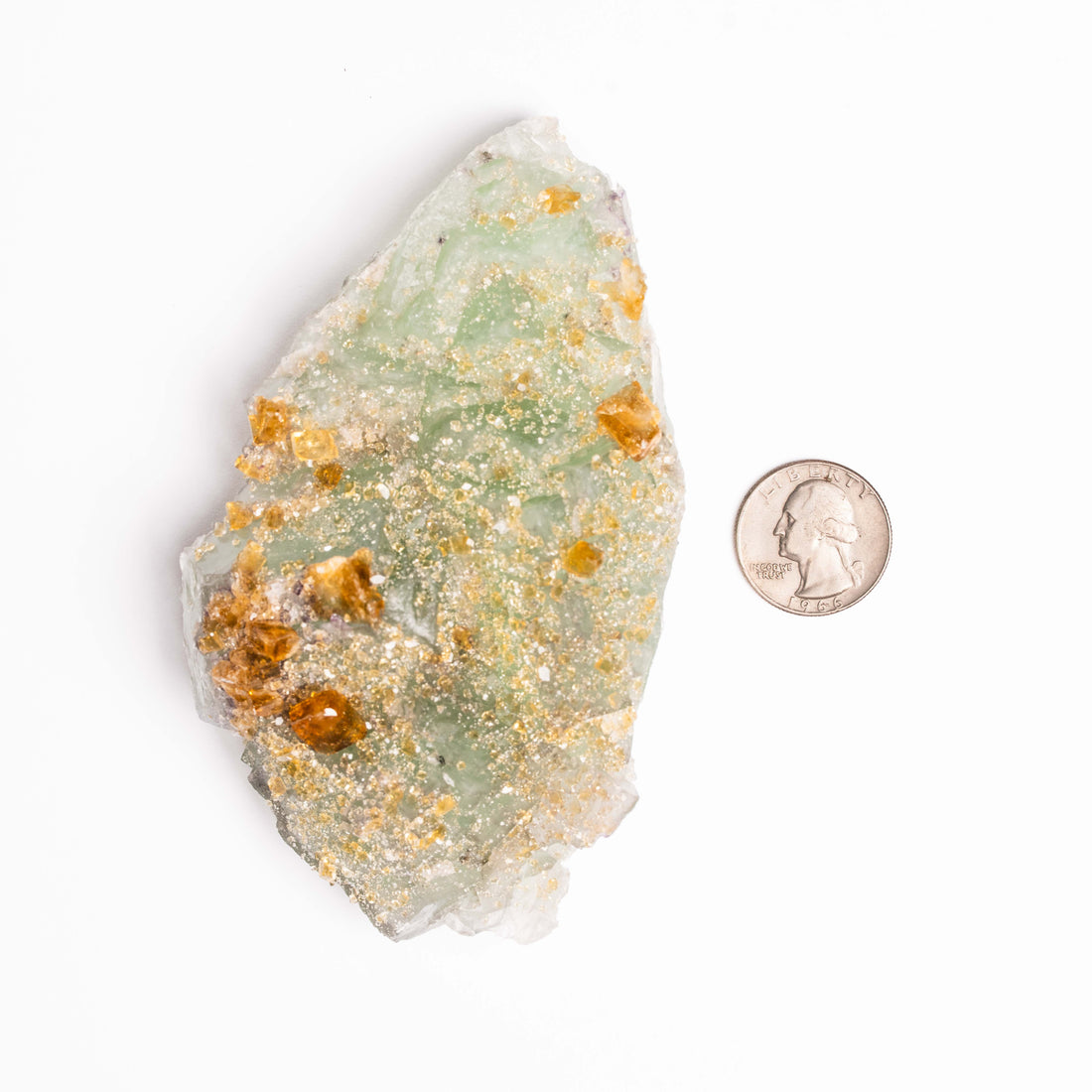 Barite on Green Fluorite