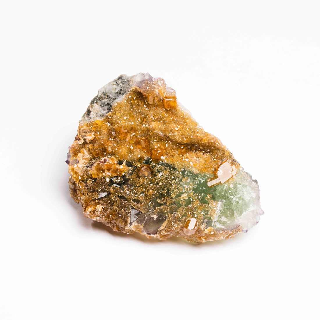 Barite on Green Fluorite