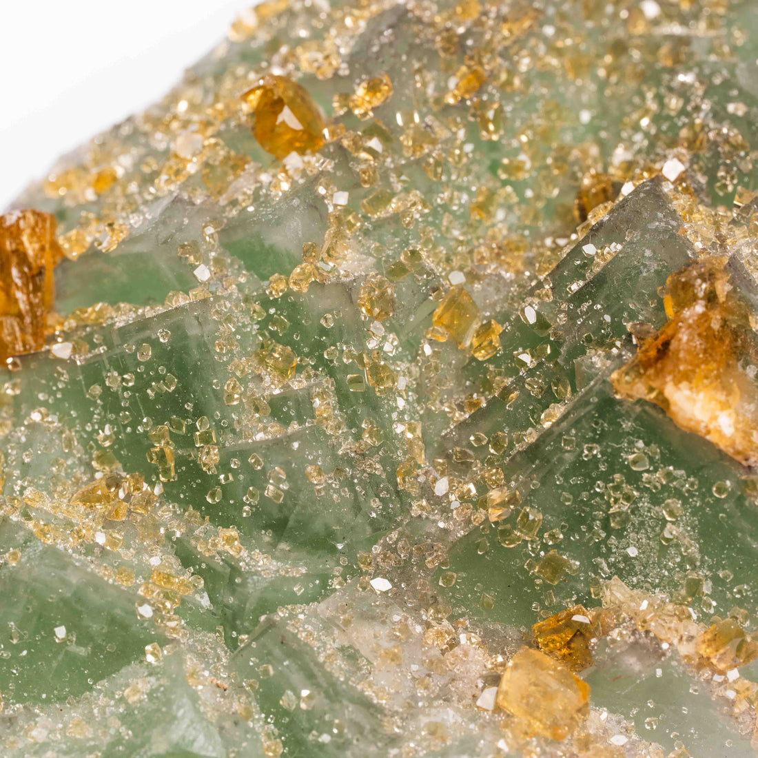 Barite on Green Fluorite
