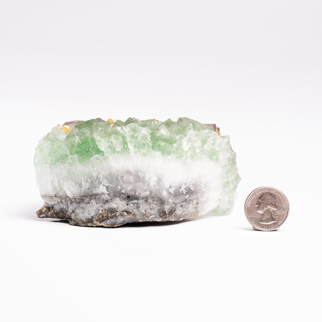 Barite on Green Fluorite