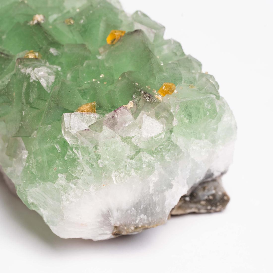 Barite on Green Fluorite