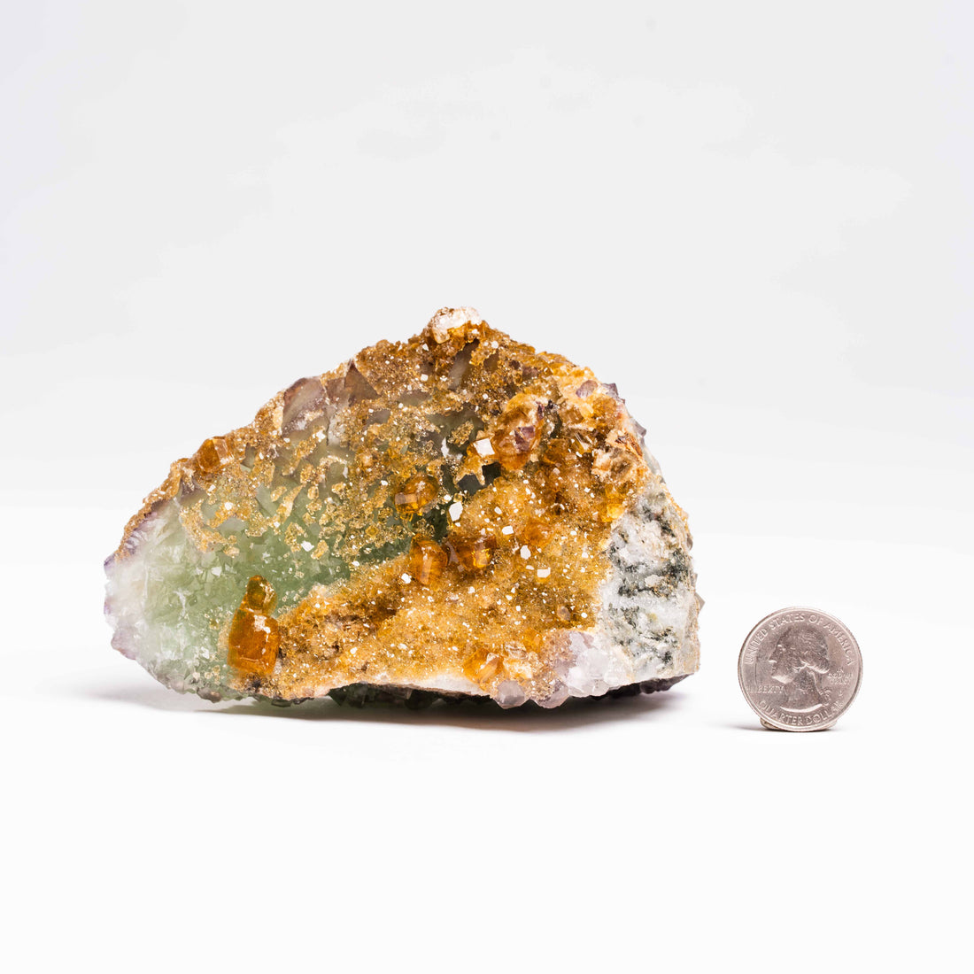 Barite on Green Fluorite