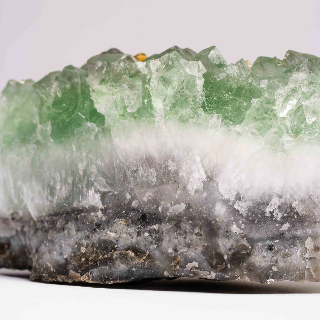 Barite on Green Fluorite