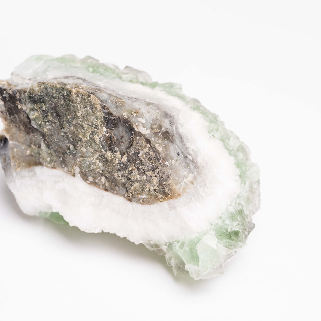 Barite on Green Fluorite