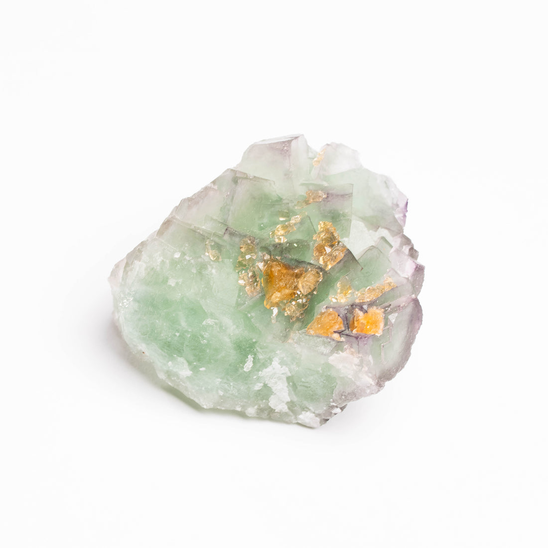 Barite on Green Fluorite