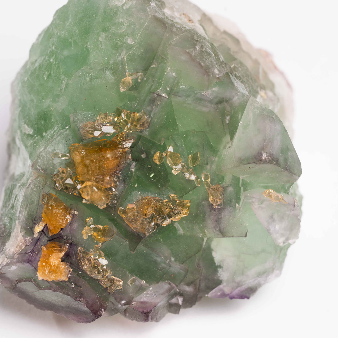 Barite on Green Fluorite