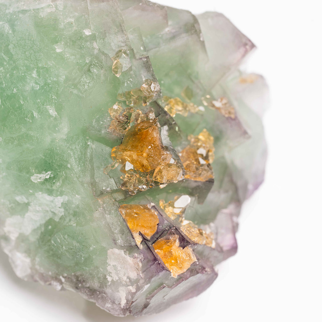 Barite on Green Fluorite