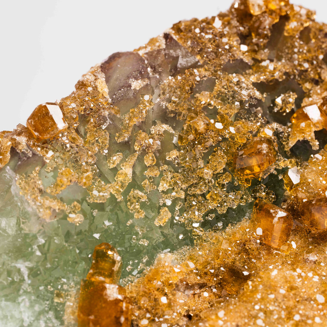 Barite on Green Fluorite