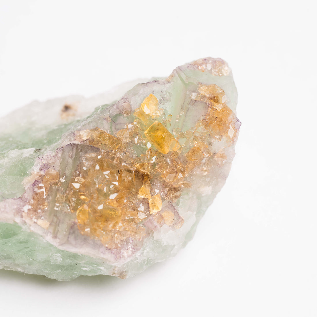 Barite on Green Fluorite