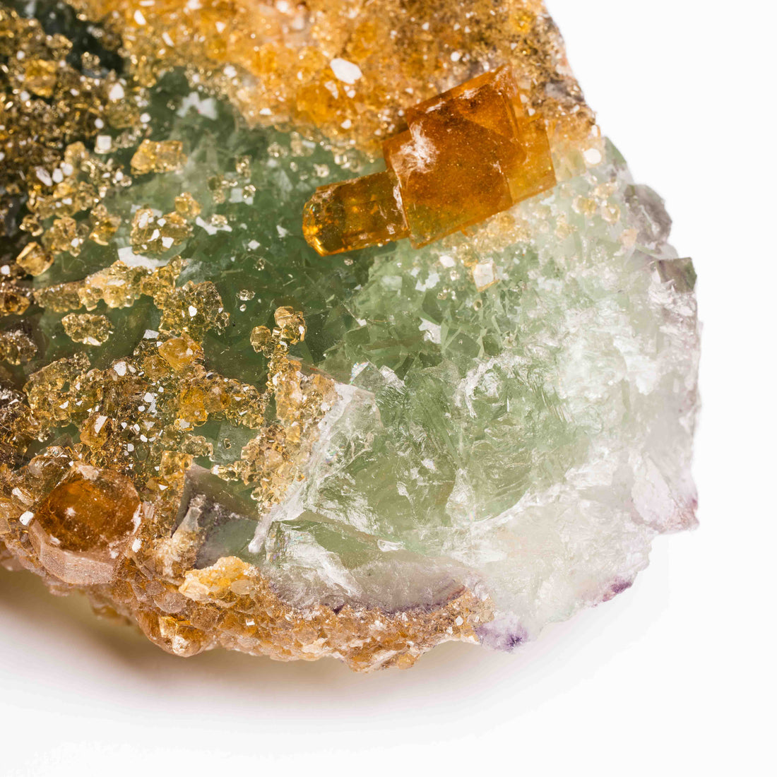Barite on Green Fluorite